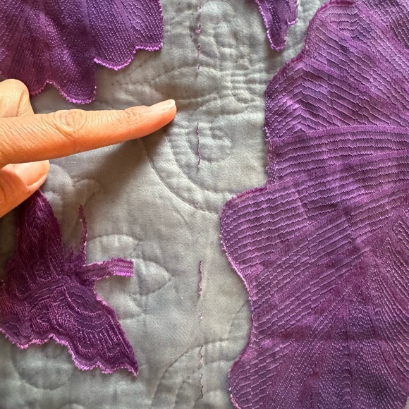 NWT Spain in America Velvet Burnout Scarf Purple Orange Combo - Picture 7 of 10